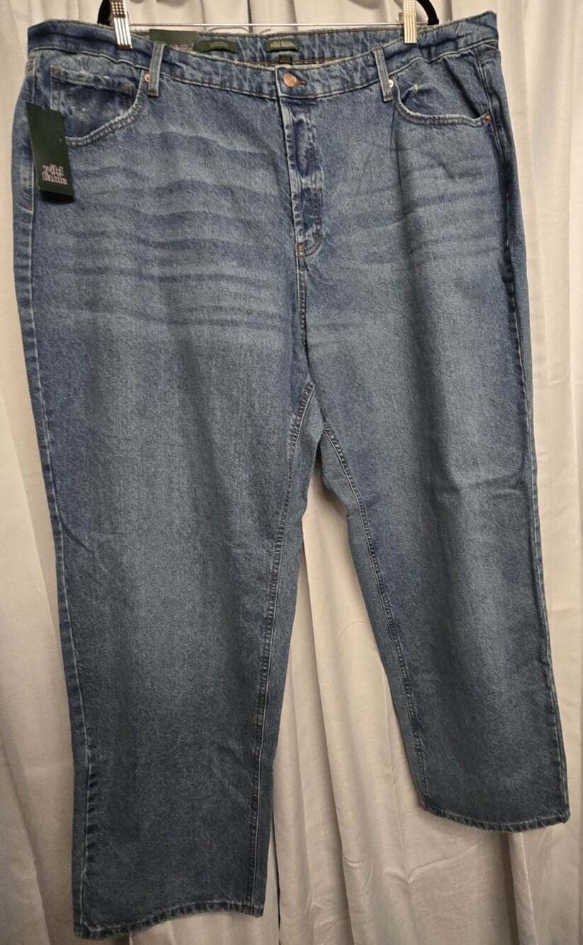 Wild Fable Women Plus Size 24 Blue Medium Wash High-Rise Straight Jeans 5-Pocket